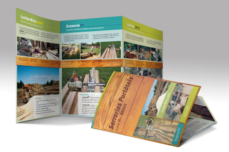 Three-panel comercial brochure  : photo editing, illustration, design, layout, production
